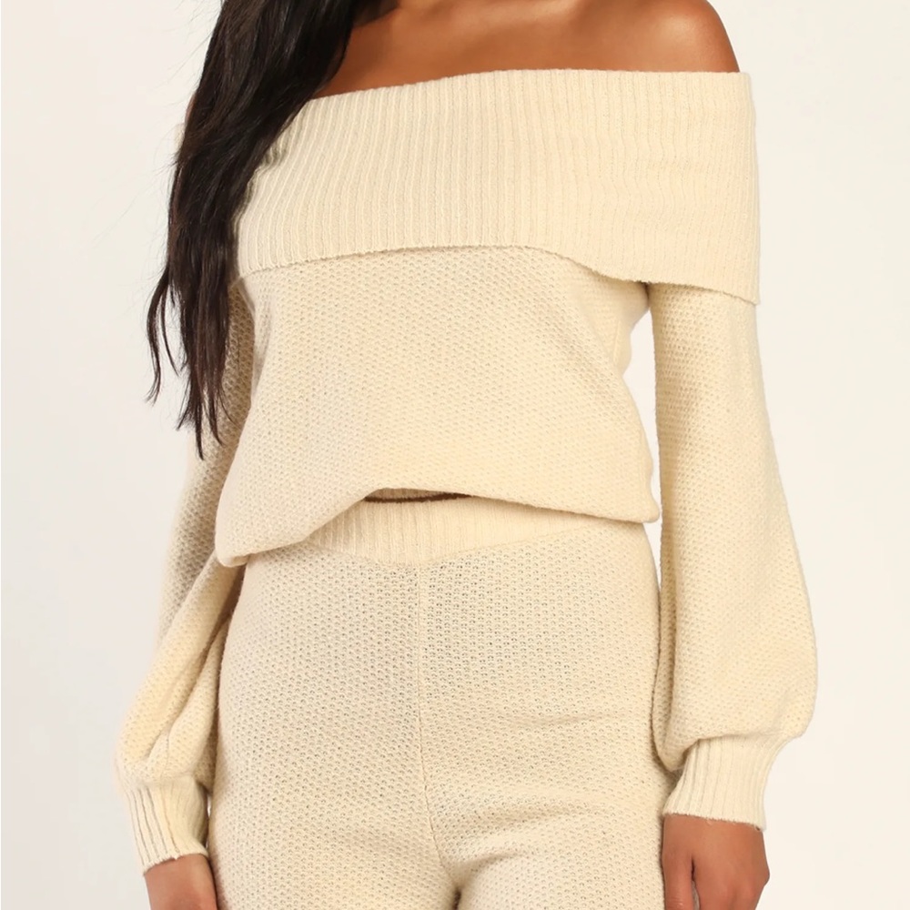 Iulus ivory off-shoulder sweater